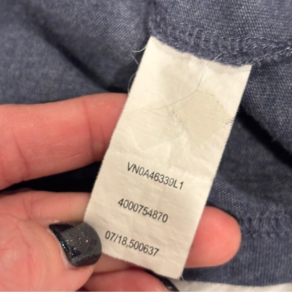 Vans Long Sleeve T Shirt Print Box Back Checkerboard Graphic Blue Mens Size M - Picture 5 of 8